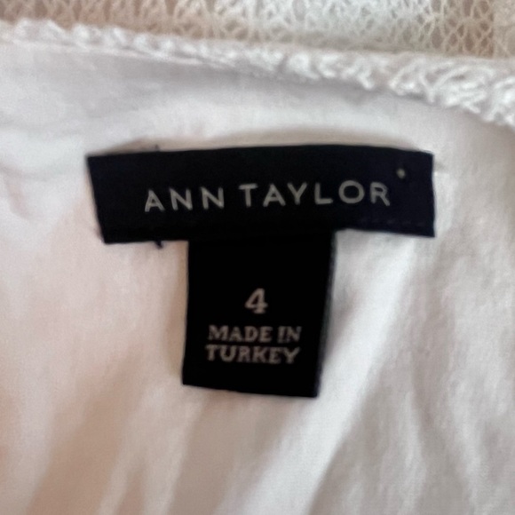 Ann Taylor Size 4 White Sleeveless Embroidered Floral Lace Sheath Dress - Picture 9 of 11